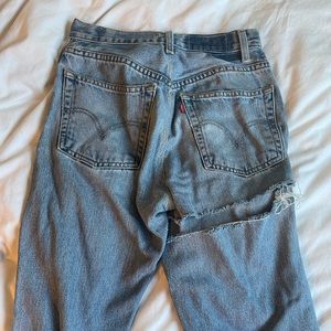 vintage levi 501 with rip under butt